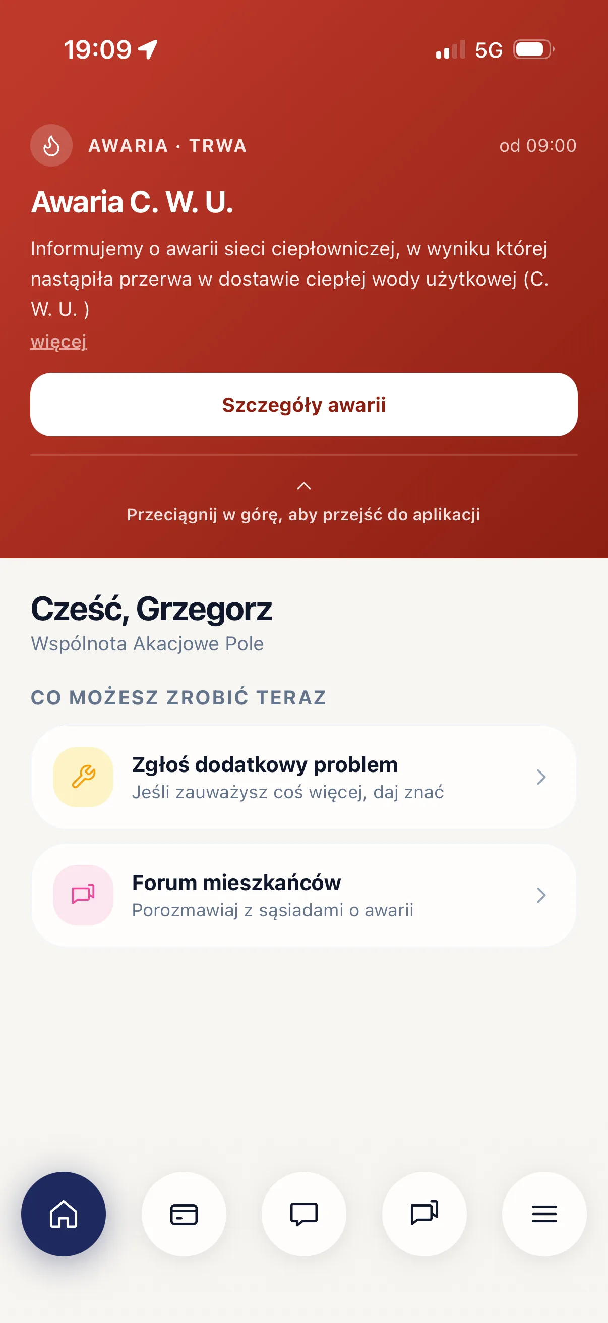 Aplikacja apparto — alert awarii